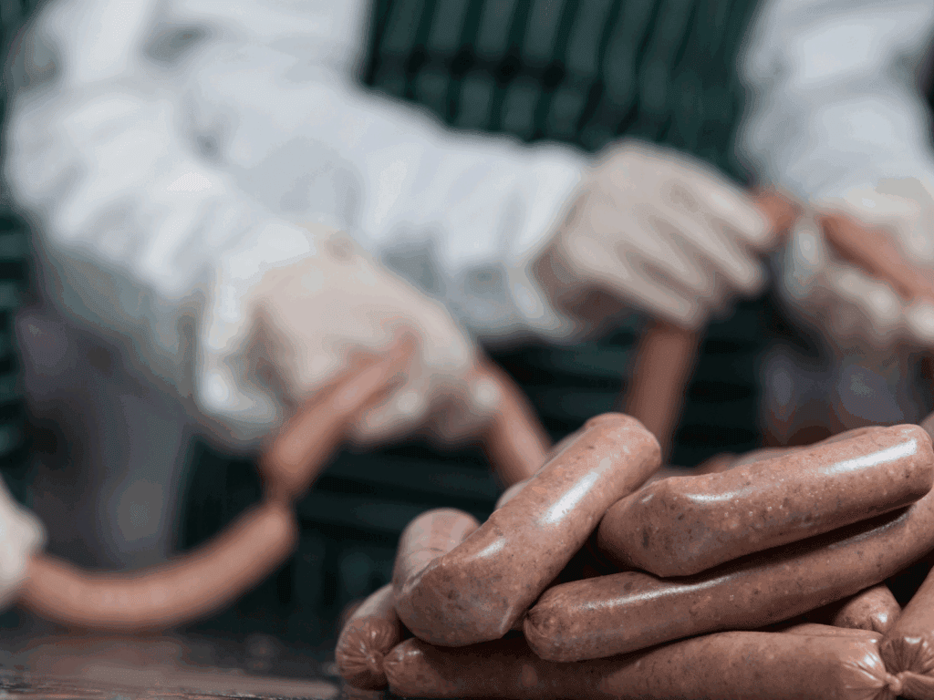 Fill, twist and eat sausages at the Sausage Making class in the Pavilion