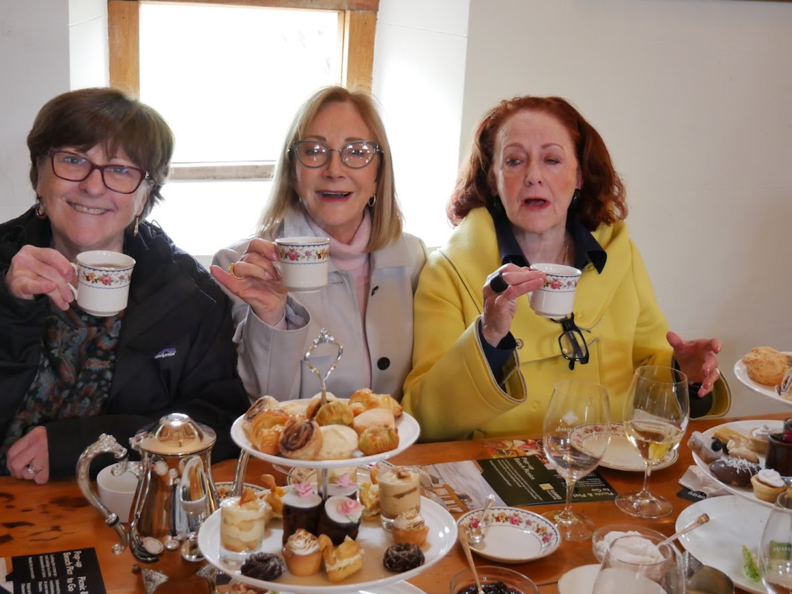 Tea anyone - three ladies drinking tea at Berg Herring Wines