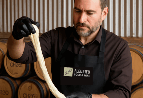Mozzarella making like a pro during a hand's on cheese making class with Fleurieu Food and Wine cooking school
