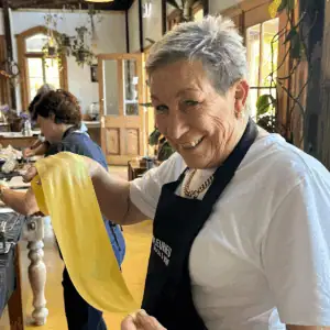 The joy of making Pasta for the first time. Enjoyment is a feature of all Fleurieu Food and Wine's classes.