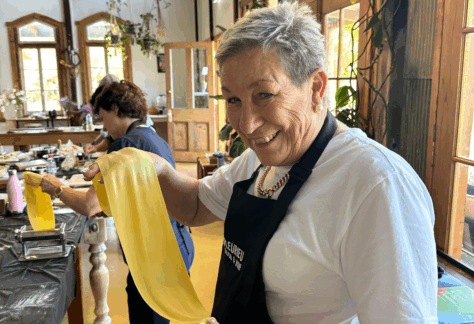 The joy of making Pasta for the first time. Enjoyment is a feature of all Fleurieu Food and Wine's classes.