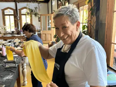 The joy of making Pasta for the first time. Enjoyment is a feature of all Fleurieu Food and Wine's classes.