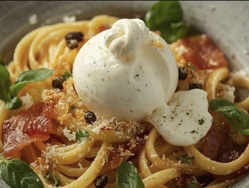 Brown Butter Lemon Myrtle Tagliatelle with Burrata