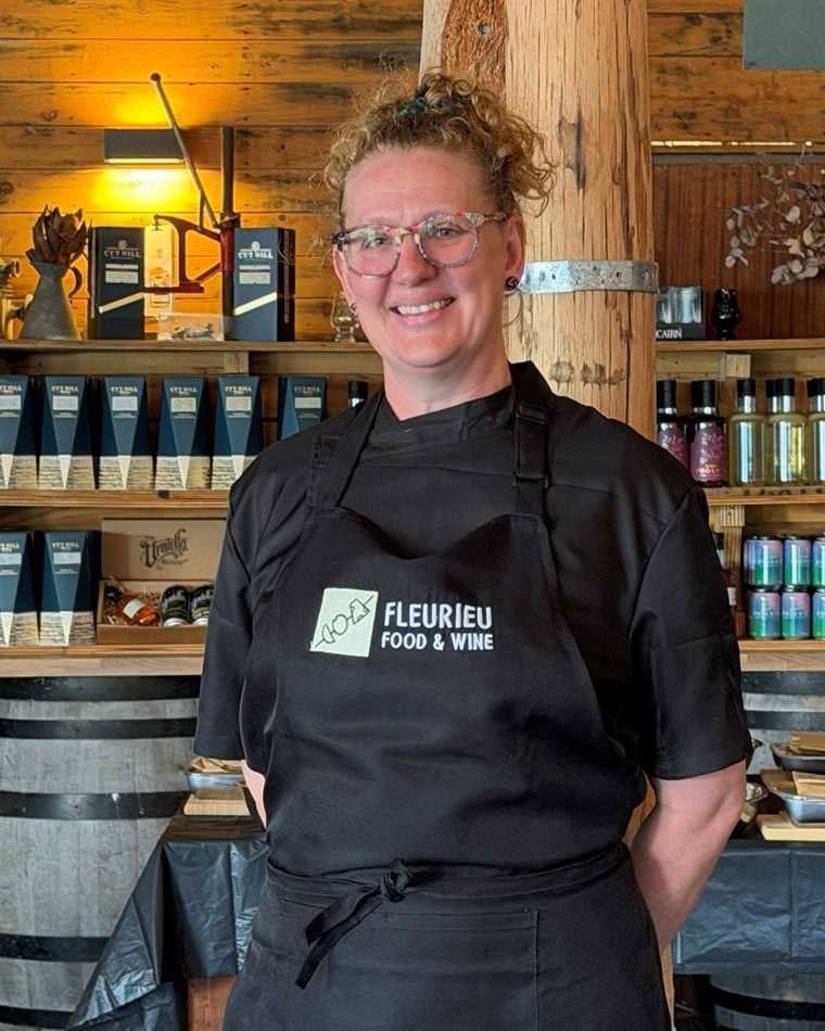 Leann presenting a pasta class for Fleurieu Food and Wine at Cut Hill Distillery