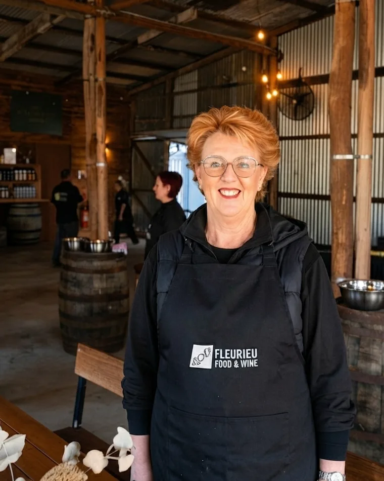 Lynn welcoming guests at a Fleurieu Food and Wine class